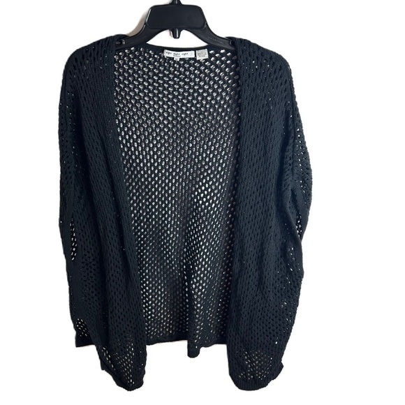 Eight Eight Eight Mesh Cardigan 1X Black No Closure Cover Up Sweater Beach Swim - Picture 1 of 6